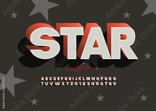 'Star' Bright 3D Sans Serif Bold Alphabet.