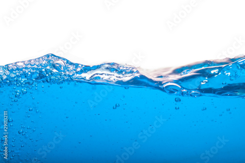 wave blue surface in the water on white background