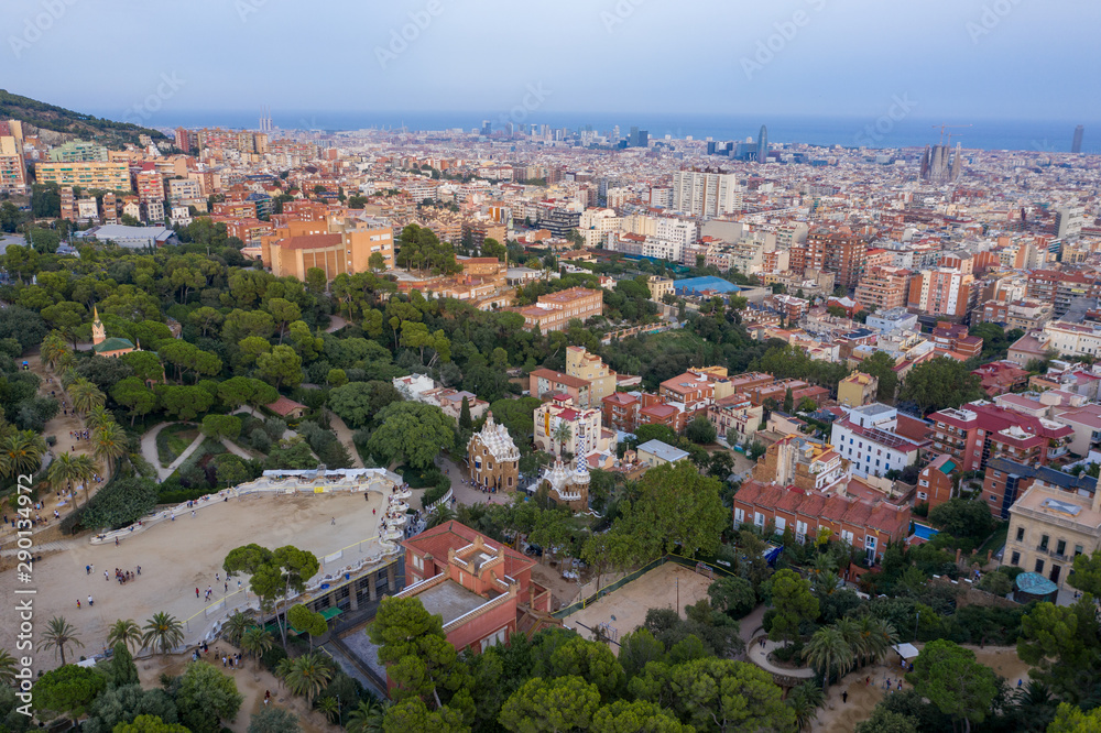 Barcelona Landscape drone view 