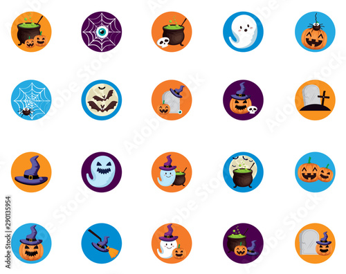 bundle halloween with set icons