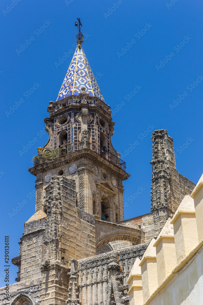 Tower of the San Migual church in Jerez de la Frontera, Spain