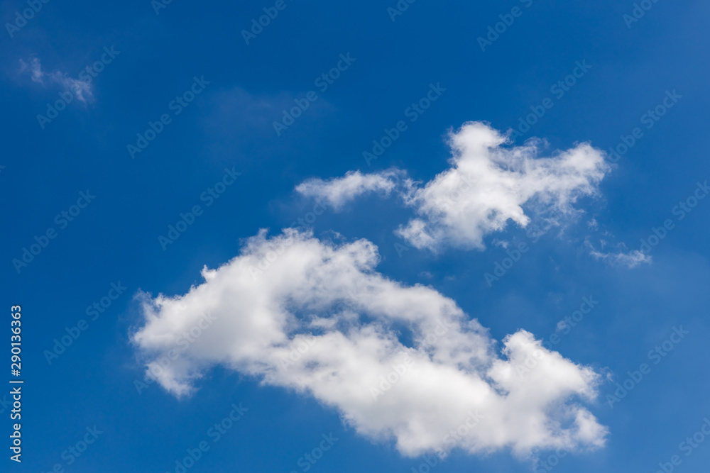 Blue sky with clouds background.Sky daylight. Natural sky composition. Element of design.