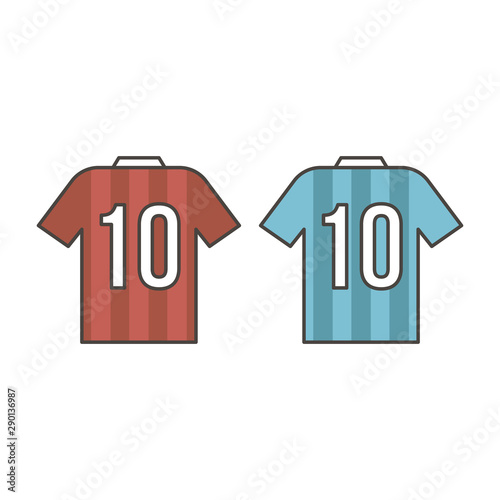 Soccer shirt for player. Part of association football uniform. Qualitative vector illustration for soccer, sport game, championship, gameplay