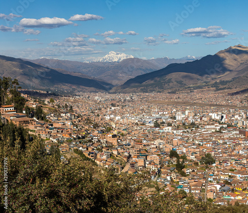 View of the City of Cusco from the Sacsayhuaman Inca Archaeological Site in Peru