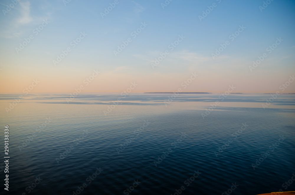 Sea surface during sunset hours 