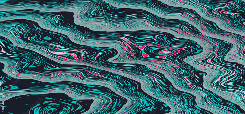 Wavy color psychedelic abstraction; the concept of an altered state of consciousness, psychological disorders - obrazy, fototapety, plakaty 