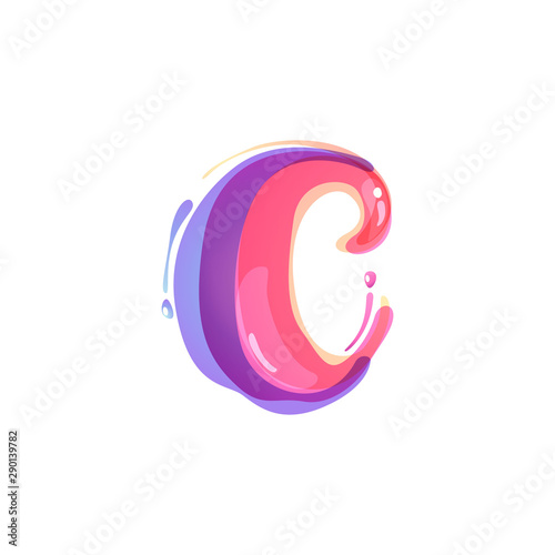 C letter logo formed by watercolor splashes.