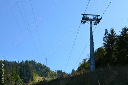 Road to the winter and touristic station Poiana Brasov, 12 km from Brasov, a town situated in Transylvania, Romania, in the center of the country