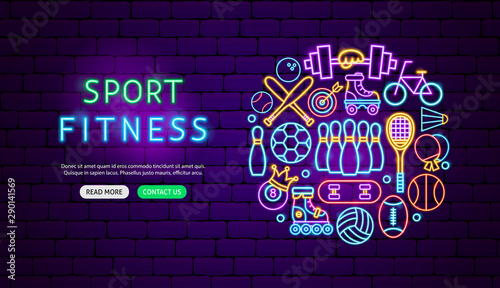 Sport Fitness Neon Banner Design