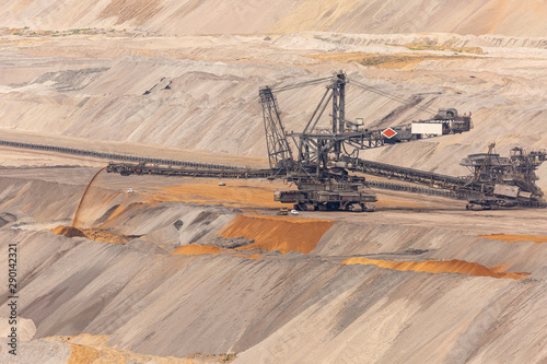 Huge stacker in a lignite mine