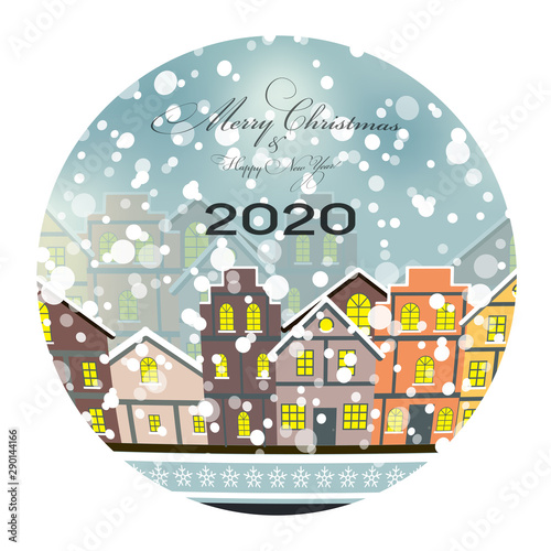 2020 Happy New Year and Marry Christmas Background. Vector Illustration