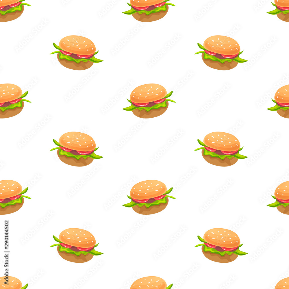 Seamless pattern with burgers, fast food backdrop Seamless pattern with burgers, fast food backdrop