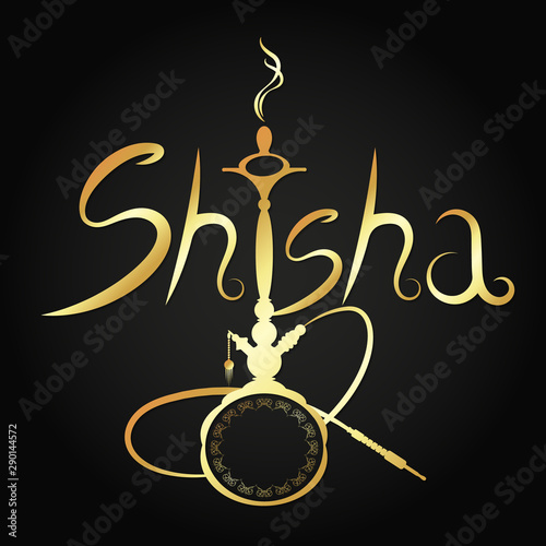 Golden hookah for smoking design