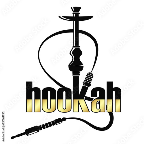 Vector hookah relax with smoke