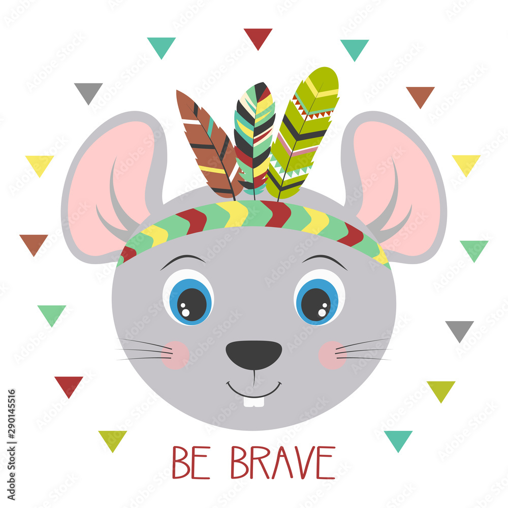 tribal mouse on white tribal mouse on white