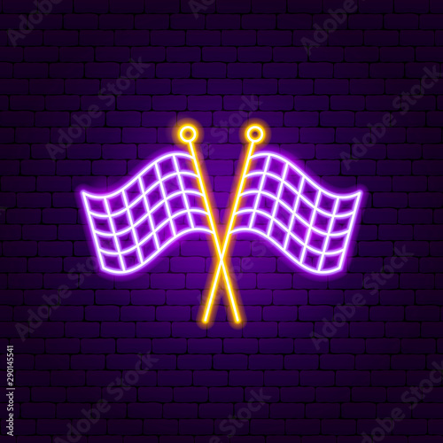 Finish Flags Neon Sign