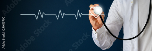 Cardiogram linked to a heart shape