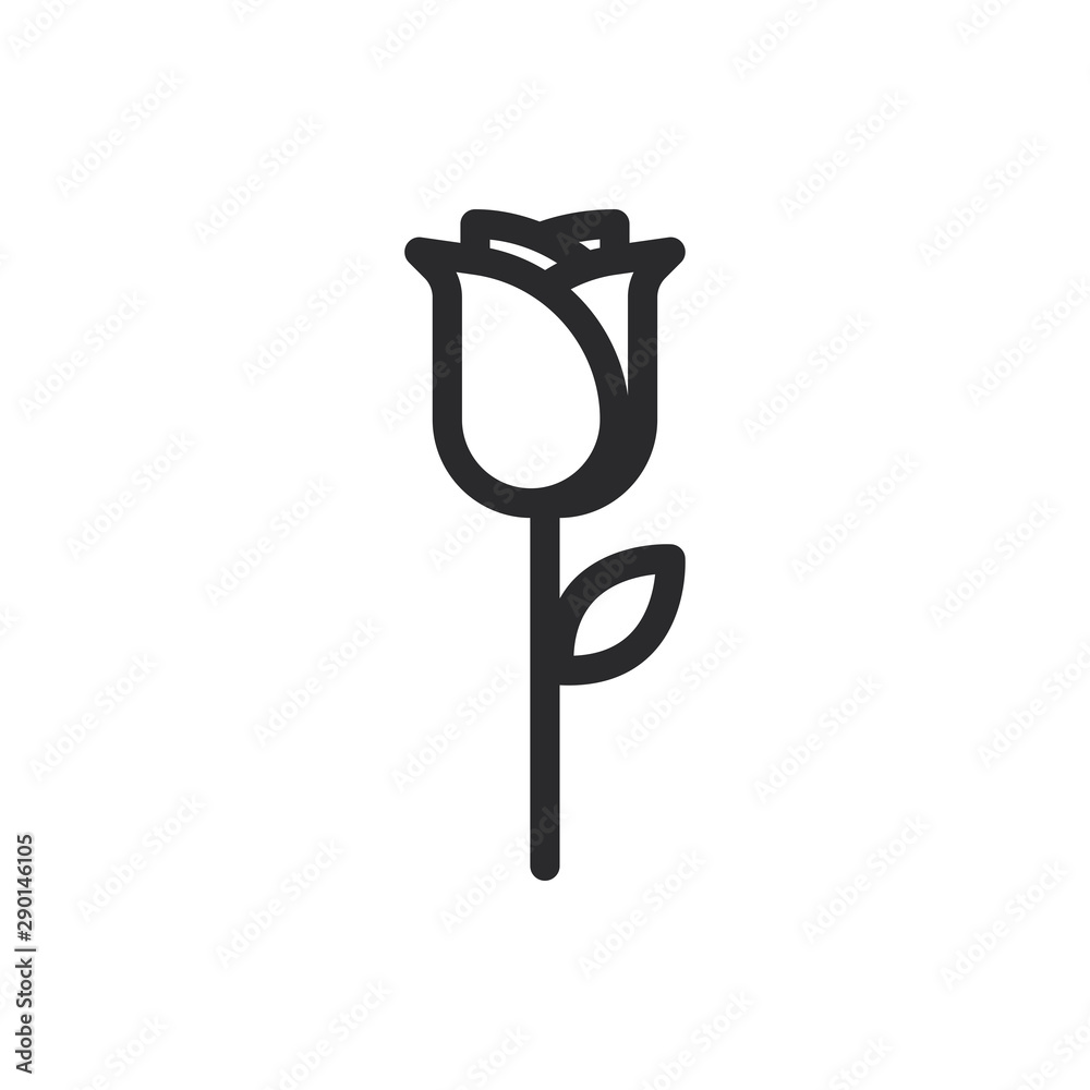 Rose vector icon in modern style for web site and mobile app Rose vector icon in modern style for web site and mobile app