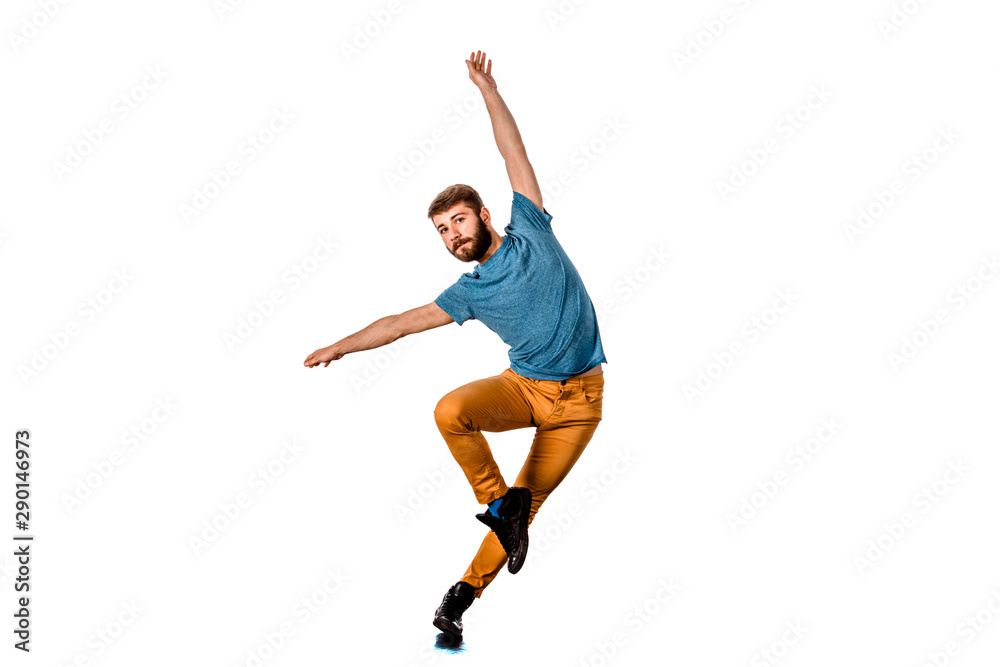 Excited man dancing