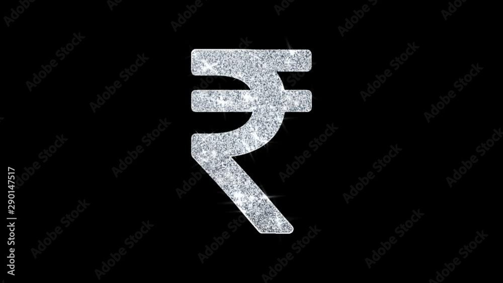 Rupee Indian Currency Icon Sparkling Shining White Blinking Particles Diamond Glitter Loop Light 4K Animation Alpha Channel. Rupee Indian Currency Icon Sparkling Shining White Blinking Particles Diamond Glitter Loop Light 4K Animation Alpha Channel.
