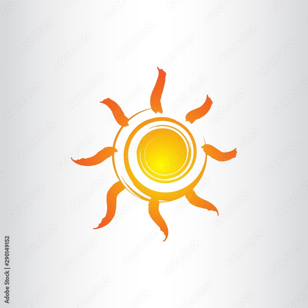 Sun Vector isolated summer icon design. Vector yellow sun symbol Sun Vector isolated summer icon design. Vector yellow sun symbol