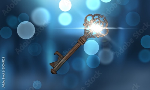 Vintage key on abstract bok...