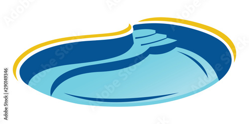 Swimming pool icon isolated on white background