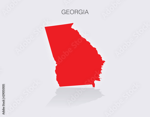 State of Georgia Map in the United States of America