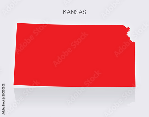 Free Download State of Kansas Map in the United States of America - GFXLoad