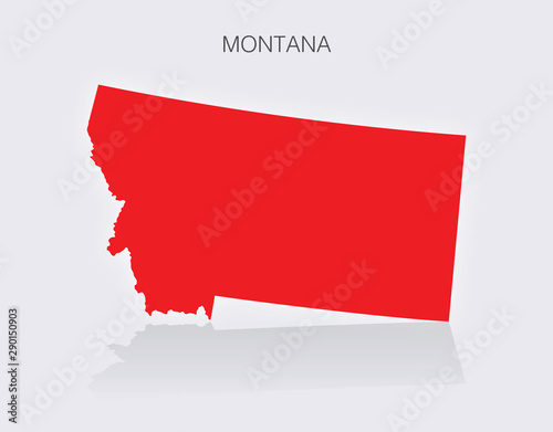 State of Montana Map in the United States of America