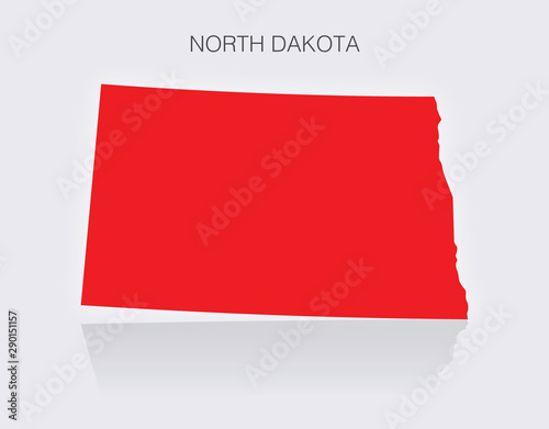 State of North Dakota Map in the United States of America