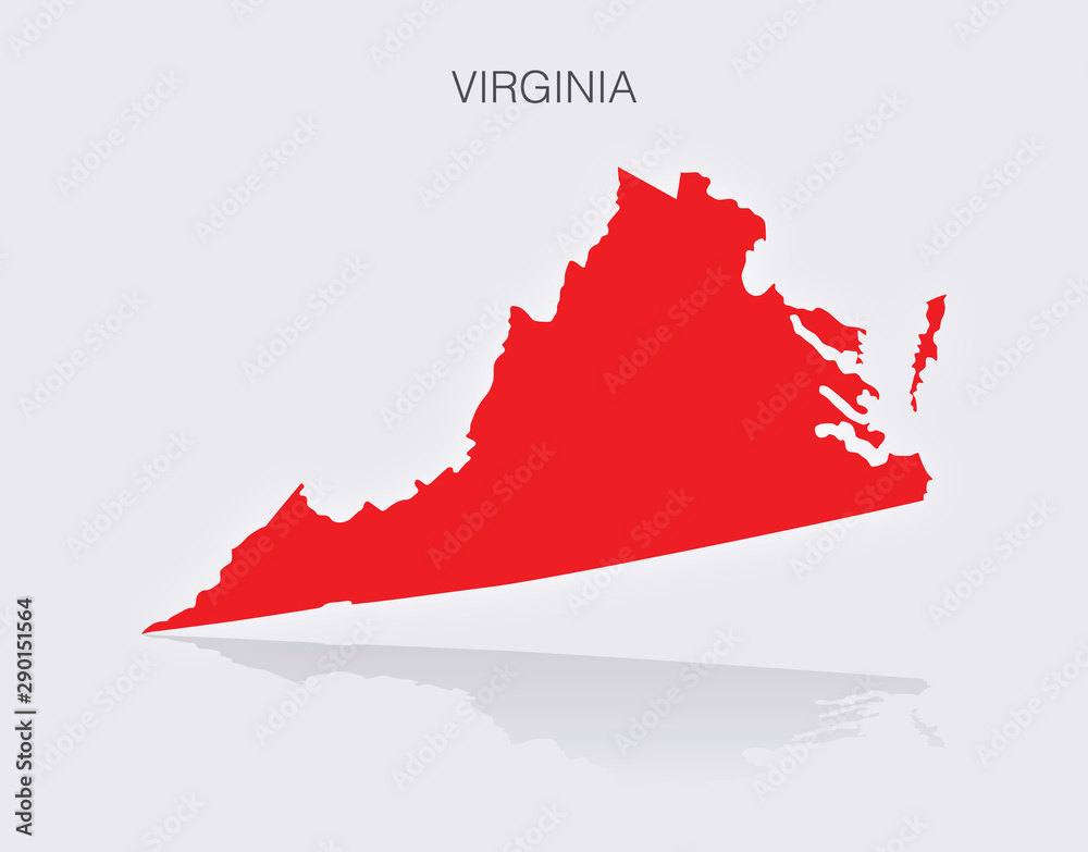 State of Virginia Map in the United States of America State of Virginia Map in the United States of America