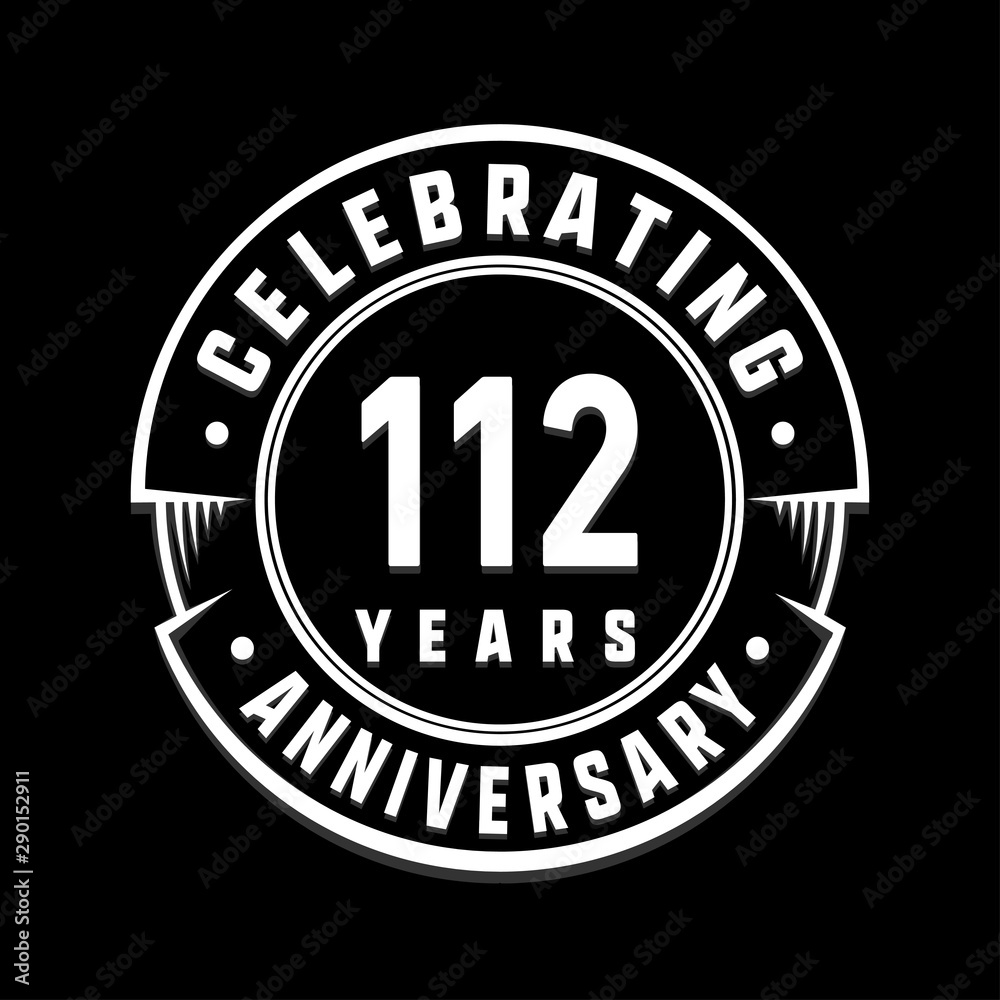 Celebrating 1112nd years anniversary logo design. One hundred and twelve years logotype. Vector and illustration.