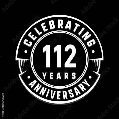 Celebrating 1112nd years anniversary logo design. One hundred and twelve years logotype. Vector and illustration. photo