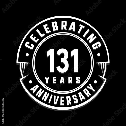 Celebrating 131st years anniversary logo design. One hundred and thirty-one years logotype. Vector and illustration.