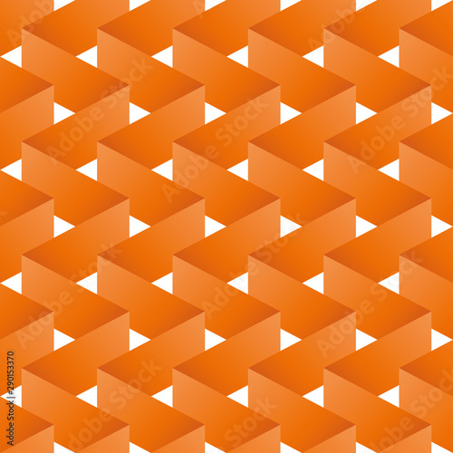 Paper ribbon seamless pattern. Orange vector illustration