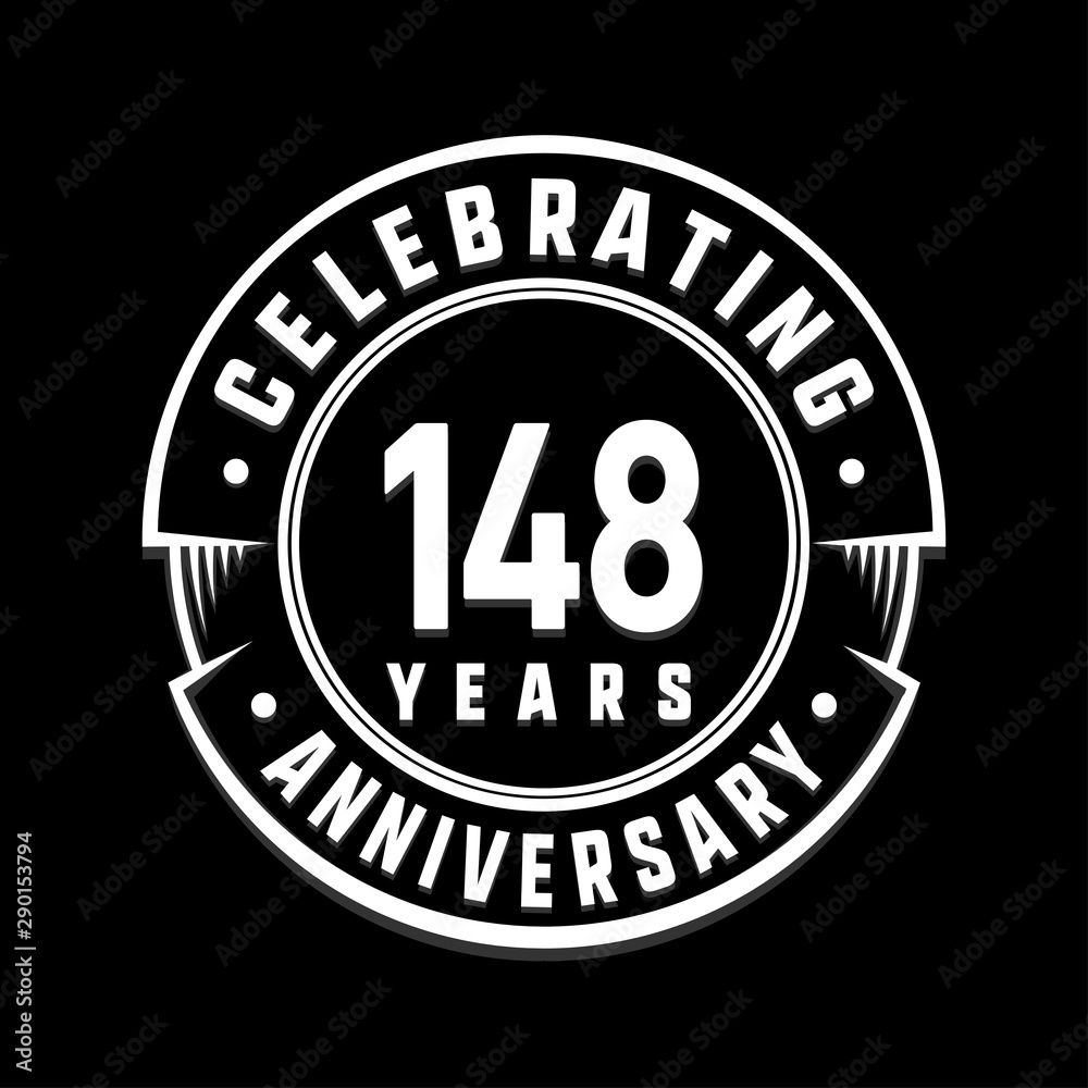 Celebrating 148th years anniversary logo design. One hundred and forty-eight years logotype. Vector and illustration. Celebrating 148th years anniversary logo design. One hundred and forty-eight years logotype. Vector and illustration.