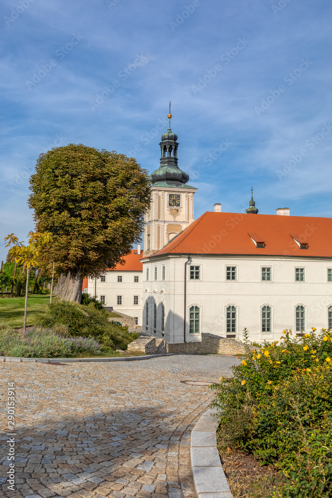 Tower of the early baroque building Jesuit College, Jezuitska Kolej in Kutna Hora, UNESCO site. Czech Republic
