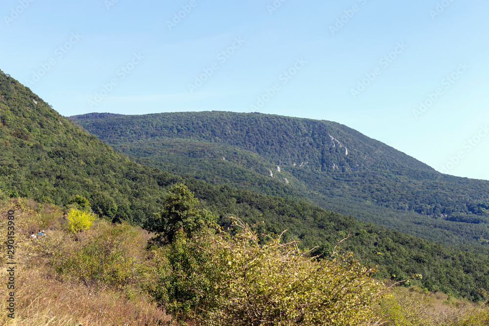 The Pilis mountains at Kesztolc on a summer day.