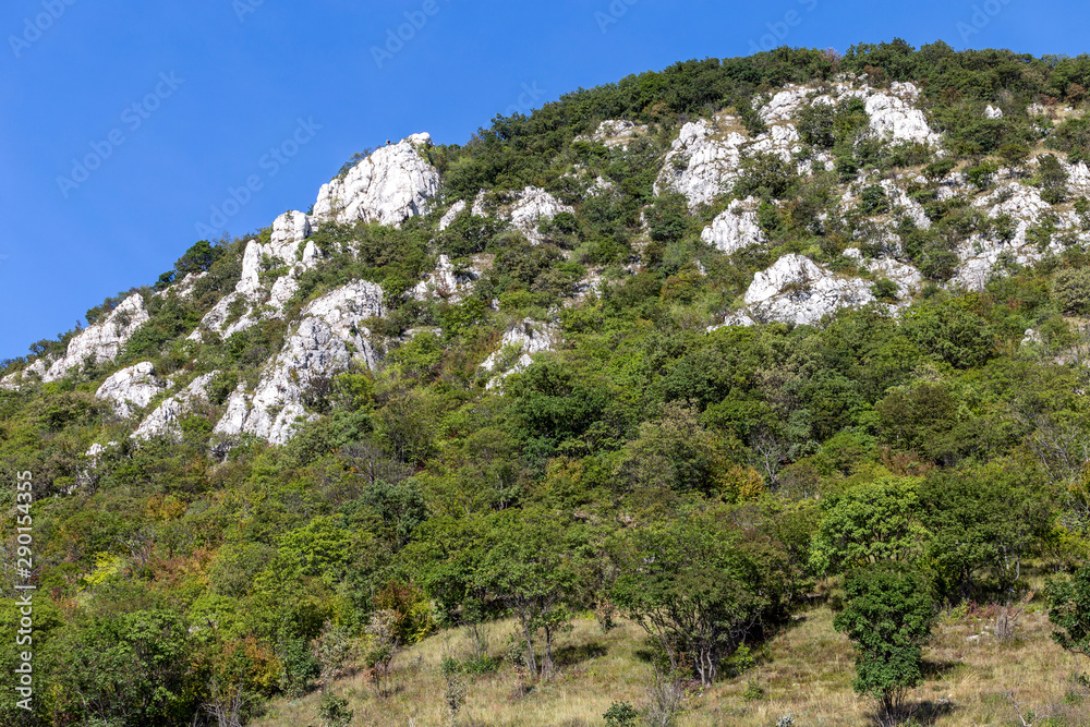 The Pilis mountains at Kesztolc on a summer day.