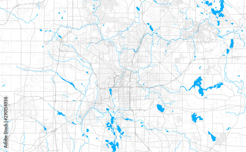 Rich detailed vector map of Akron, Ohio, USA
