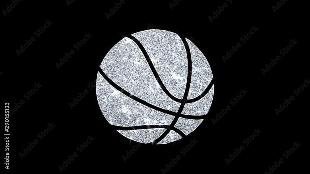 Basketball Ball Icon Sparkling Shining White Blinking Particles Diamond Glitter Loop Light 4K Animation Alpha Channel. Basketball Ball Icon Sparkling Shining White Blinking Particles Diamond Glitter Loop Light 4K Animation Alpha Channel.