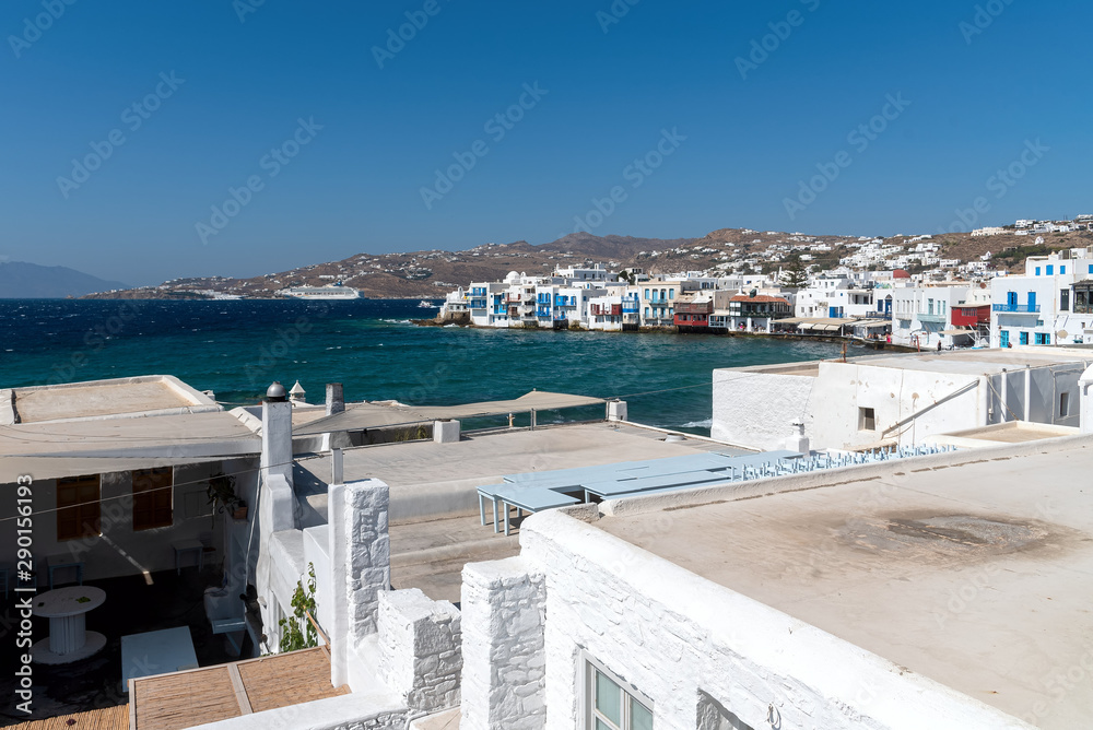 Chora village ( Little Venice ) - Mykonos Cyclades island - Aegean sea - Greece