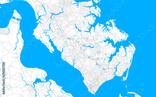 Rich detailed vector map of Newport News, Virginia, USA