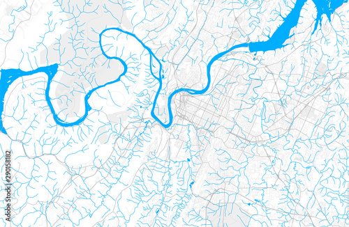 Rich detailed vector map of Chattanooga, Tennessee, USA photo