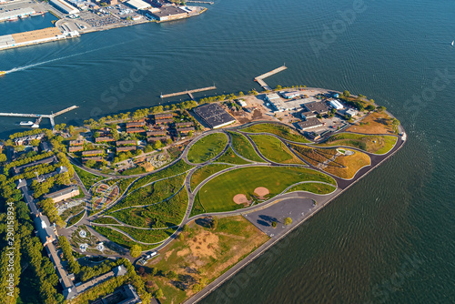 Aerial view of the Governors Island in New York, NY photo