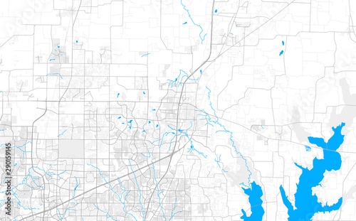 Rich detailed vector map of McKinney, Texas, USA
