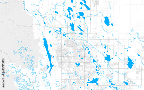 Rich detailed vector map of Fort Collins, Colorado, USA