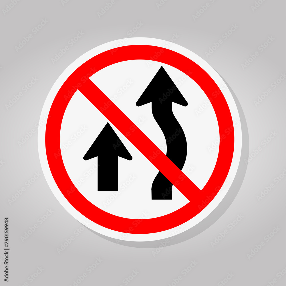 Prohibited Overtaking Traffic Sign Isolate On White Background,Vector Illustration Prohibited Overtaking Traffic Sign Isolate On White Background,Vector Illustration