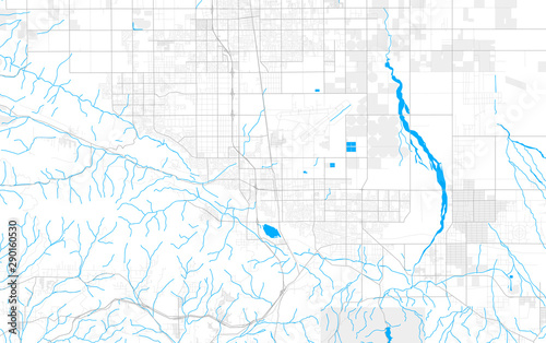 Rich detailed vector map of Palmdale, California, USA